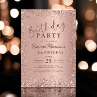 Elegante Metallische Rose Gold Glitzer 21. Geburts