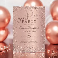 Elegante Metallische Rose Gold Glitzer 21. Geburts