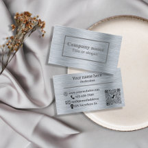 Elegante metallische Silberkarte