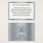 Elegante metallische Silberpflegemarke (Vorne & Hinten)