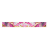 Elegante Metallische Wirbel Ribbon Rosa, Gold & We Satinband (Vorderseite)