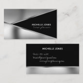 Elegante Metallkarten aus Silber und Schwarz Visitenkarte (Vorne/Hinten)
