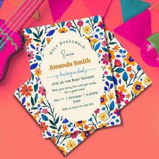 Elegante mexikanische Floral-Babyparty-Einladung i Einladung