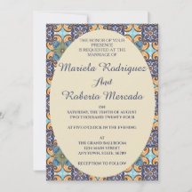 Elegante mexikanische Floral Talavera Oval Wedding