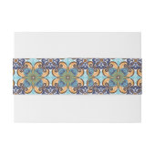 Elegante mexikanische Floral Talavera Tile Hochzei Einladungsbanderole (Rückseitenbeispiel)