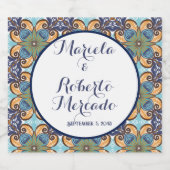 Elegante mexikanische Floral Talavera Wedding Bierflaschenetikett (Einzelnes Label)