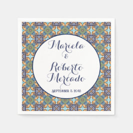 Elegante mexikanische Floral Talavera Wedding Serviette