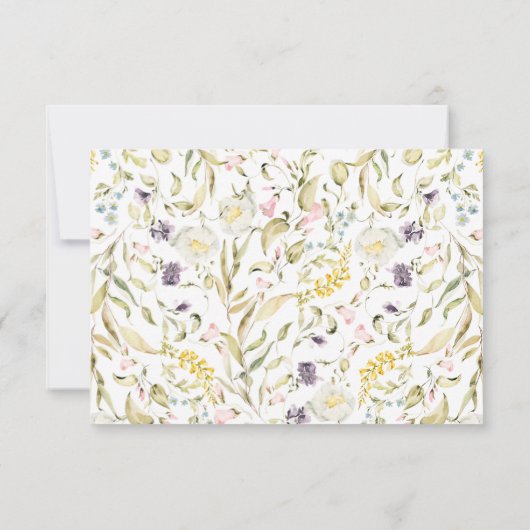 Elegante Micro Spring Botanical Florals Wedding RSVP Karte (Rückseite)
