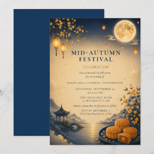 Elegante Mid-Autumn-Festival-Mondkuchen-Feier I Feiertagskarte