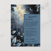 Elegante Midnight Blue and Gold Forest Wedding Begleitkarte (Vorderseite)