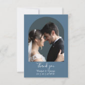 Elegante Midnight Blue and Gold Forest Wedding Dankeskarte (Vorderseite)