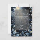Elegante Midnight Blue and Gold Forest Wedding Dankeskarte (Rückseite)