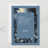 Elegante Midnight Blue and Gold Forest Wedding Einladung (Rückseite)