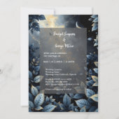 Elegante Midnight Blue and Gold Forest Wedding Einladung (Vorderseite)
