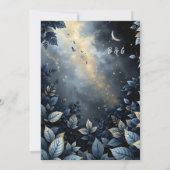 Elegante Midnight Blue and Gold Forest Wedding Einladung (Rückseite)