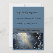 Elegante Midnight Blue and Gold Forest Wedding Einladung (Vorderseite)