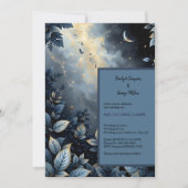 Elegante Midnight Blue and Gold Forest Wedding Einladung (Vorderseite)