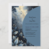 Elegante Midnight Blue and Gold Forest Wedding Einladung (Vorderseite)