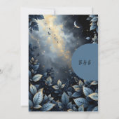 Elegante Midnight Blue and Gold Forest Wedding Einladung (Rückseite)