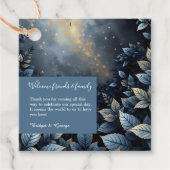 Elegante Midnight Blue and Gold Forest Wedding Geschenkanhänger (Vorderseite)