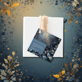 Elegante Midnight Blue and Gold Forest Wedding Geschenkanhänger