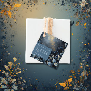 Elegante Midnight Blue and Gold Forest Wedding Geschenkanhänger