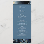 Elegante Midnight Blue and Gold Forest Wedding Programm (Vorderseite)