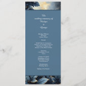 Elegante Midnight Blue and Gold Forest Wedding Programm (Rückseite)