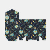 Elegante Midnight Blue & Gold Floral Christmas Geschenkschachtel (Ungefaltet)