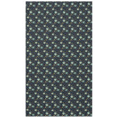 Elegante Midnight Blue & Gold Floral Christmas Tischdecke (Vorderseite)