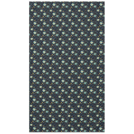 Elegante Midnight Blue & Gold Floral Christmas Tischdecke