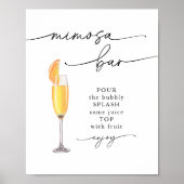 Elegante Mimosa Bar Party Signatur Poster (Vorne)
