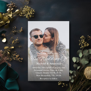 Elegante Mindest-Typografie-Foto Einladung