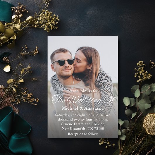 Elegante Mindest-Typografie-Foto Einladung