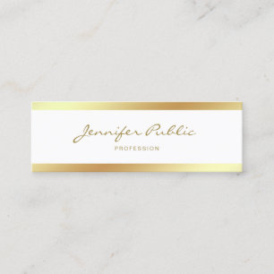 Elegante Mini Calligraphy Script Gold Clean Design Visitenkarte