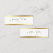 Elegante Mini Calligraphy Script Gold Clean Design Visitenkarte (Vorne/Hinten)
