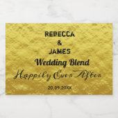 Elegante Mini Gold & Black Wedding Frische Pasta m Schaumweinetikett (Einzelnes Label)