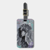 Elegante Miniatur Poodle Gepäckanhänger (Vorderseite vertikal)