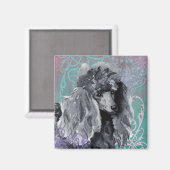 Elegante Miniatur Poodle Magnet (Vorderseite/Rückseite)