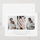 Elegante Minimal 3 Foto Verlobung Ankündigung (Vorne/Hinten)