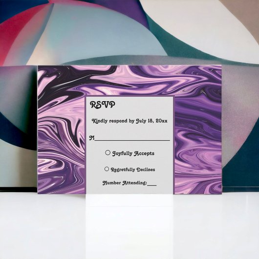 Elegante Minimal Abstrakt Paint Blue Galaxy Hochze RSVP Karte