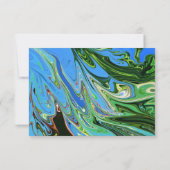 Elegante Minimal Abstrakte blaue Farbe Hochzeit RSVP Karte (Rückseite)