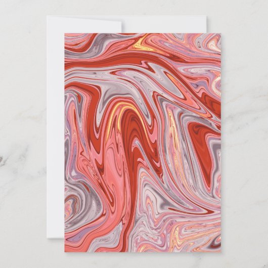 Elegante Minimal Abstrakte Hochzeit Lava Einladung (Rückseite)