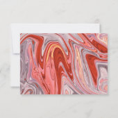 Elegante Minimal Abstrakte Hochzeit Lava RSVP Karte (Rückseite)