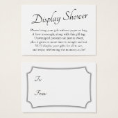 Elegante, Minimal Baby Display Dusche Geschenkkart (Vorne & Hinten)