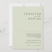 Elegante Minimal Beige Moderne Einfache Hochzeit Einladung (Rückseite)