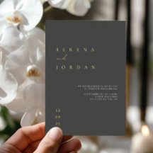 Elegante Minimal Black Foil Hochzeitsreise