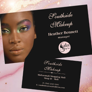 Elegante Minimal Black Makeup-Artist Geschäft  Visitenkarte
