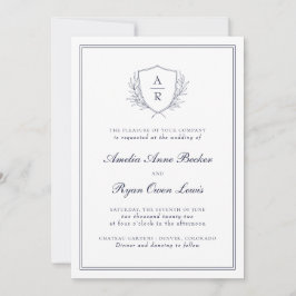 Elegante Minimal-Blätter Hochzeit Einladung