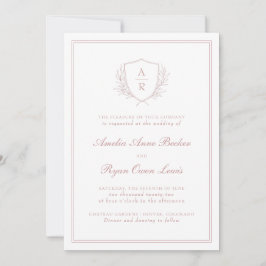Elegante Minimal-Blätter Hochzeit Einladung